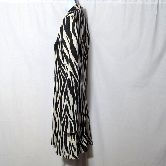 ZARA bodycon MINI DRESS Sz SMALL ZEBRA PRINT LONG SLEEVES made in MOROCCO - Picture 5 of 10